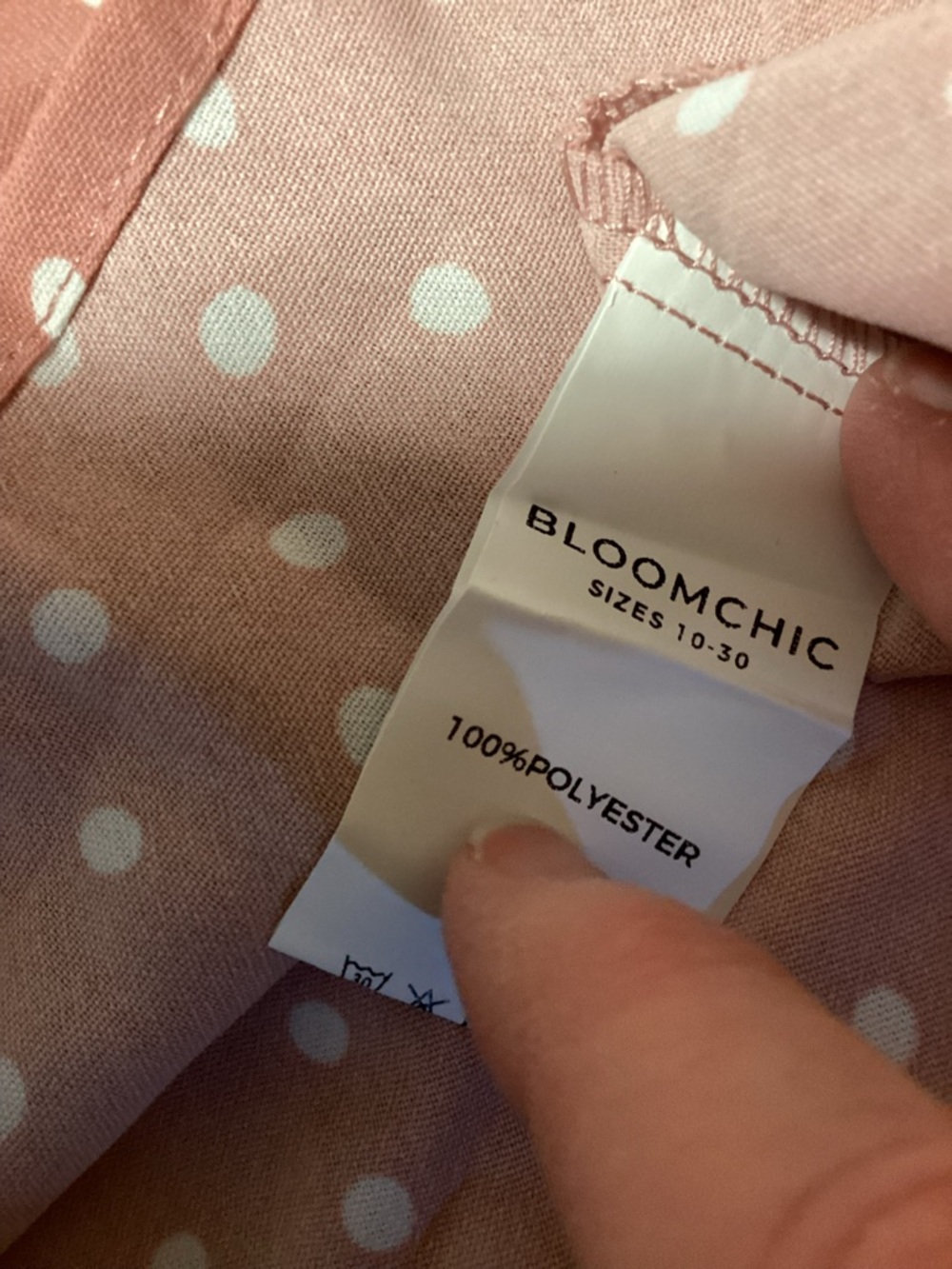 BloomChic Rose Pink Polka Dot Ruffle Midi Dress, size 12, NWT - Picture 8 of 8